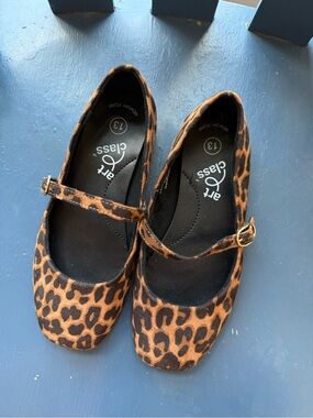 art class Leopard Print Mary Jane Flats in Brown and Black